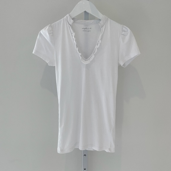 STEPHANIE B WHITE TUXEDO TEE SHIRT SMALL NWOTS! - Picture 1 of 16